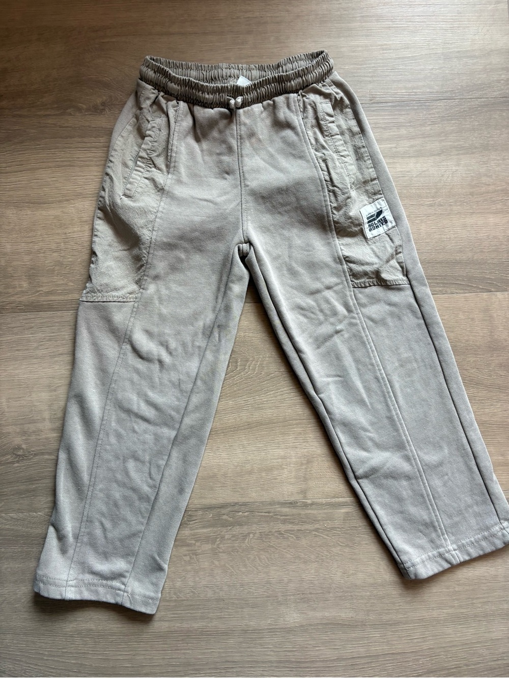 Zara Kids Casual Elastic-Waist Sweat Pants in Light Beige size 6-7